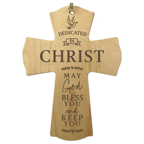 Lifesong Milestones Wood Hanging Maple Mini Cross for Christian Home Decorations