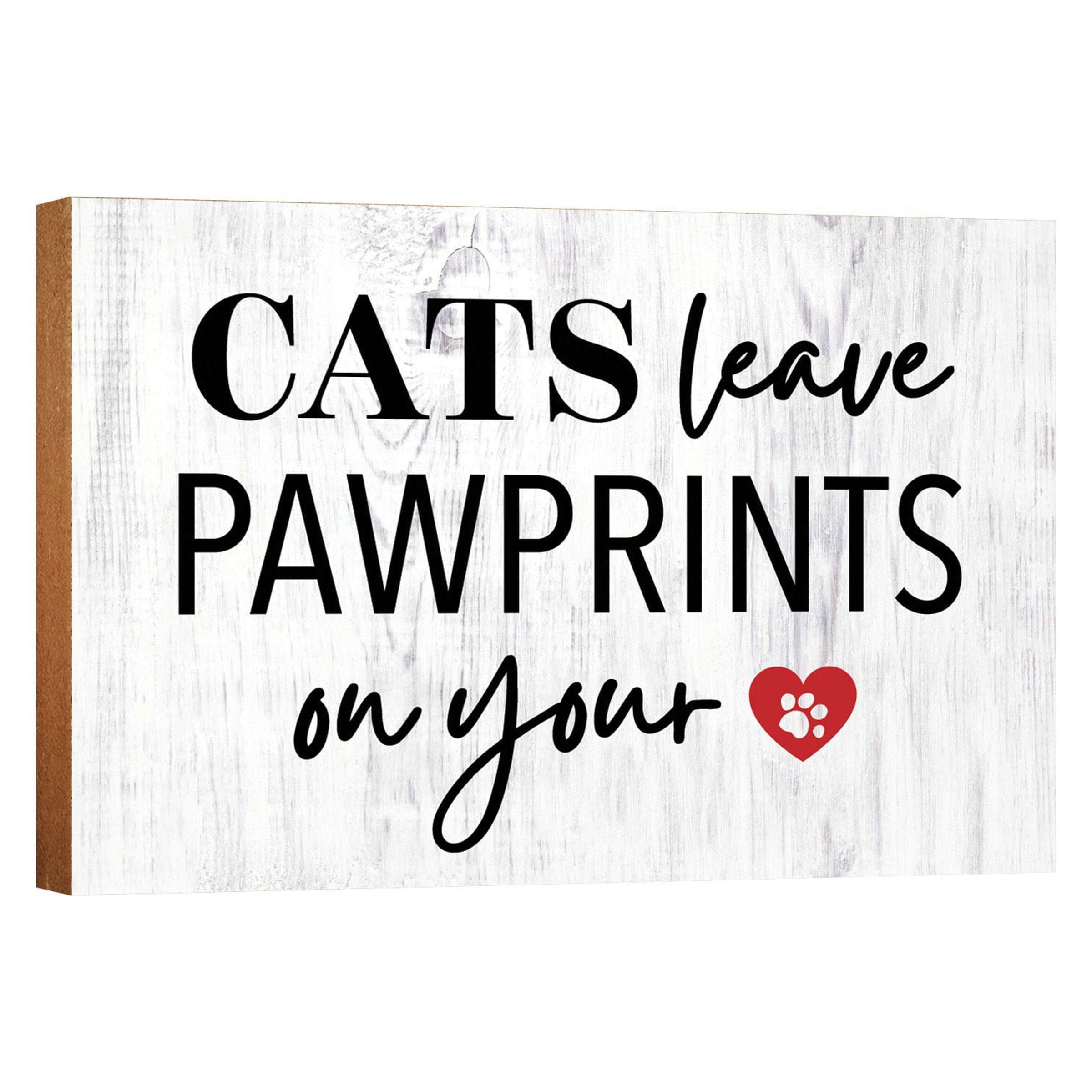 Lifesong Milestones Wooden Cat Sign for Tabletop Decor Gift for Cat