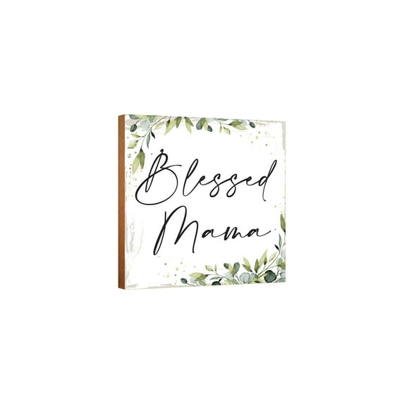 Lifesong Milestones Wooden Shelf Decor Rustic Farmhouse Sign for Mother's Day Gifts