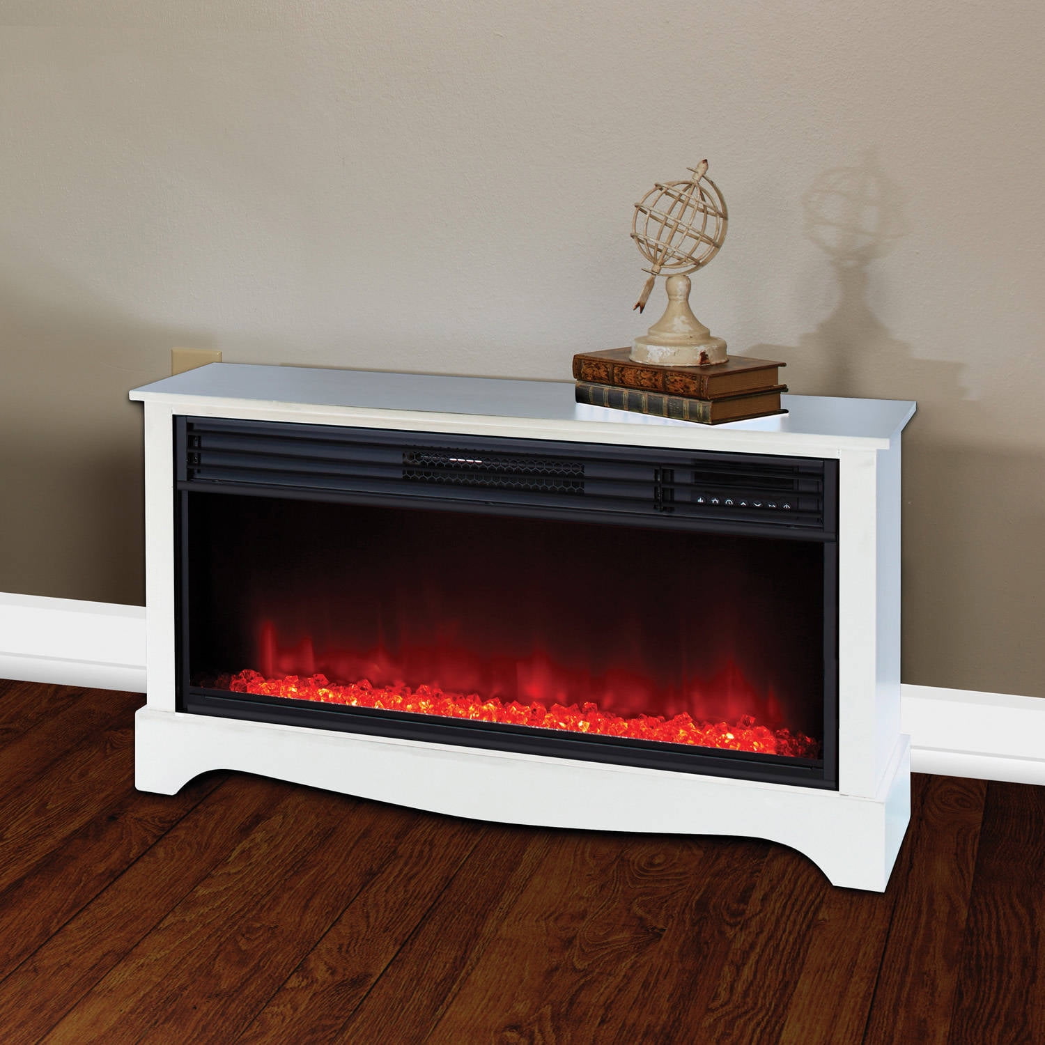 Lifesource 20 Tall Heater Fireplace with Color Change LED Affect, White  Cabinet - Walmart.com
