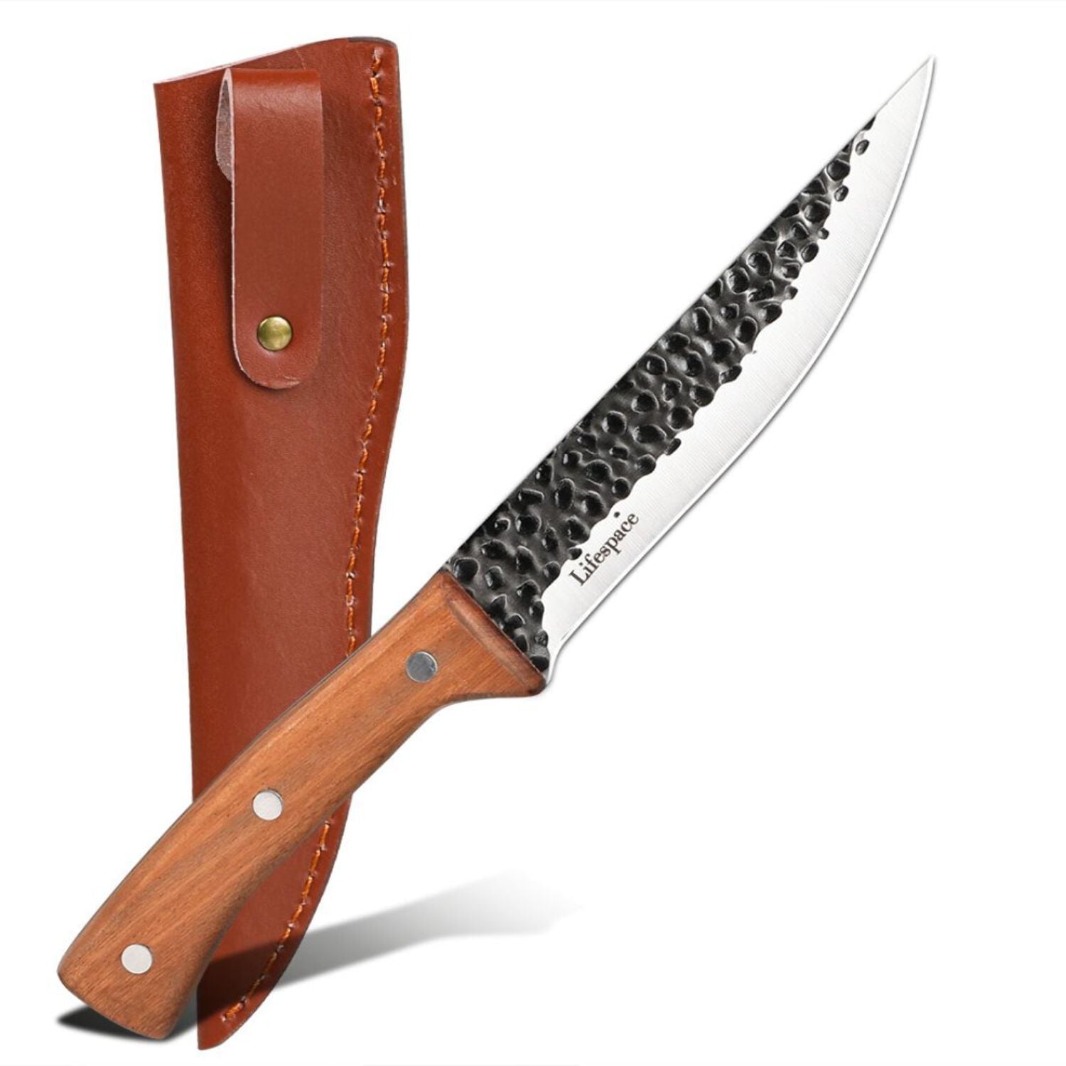 Lifespace 6.2" Trimming Boning Utility Knife with Rosewood Handle  Sheath