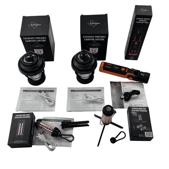 Lifespace Adventure Lighting Kit Rechargeable Emergency Torch, Mini Light Sticks & Camping Lanterns