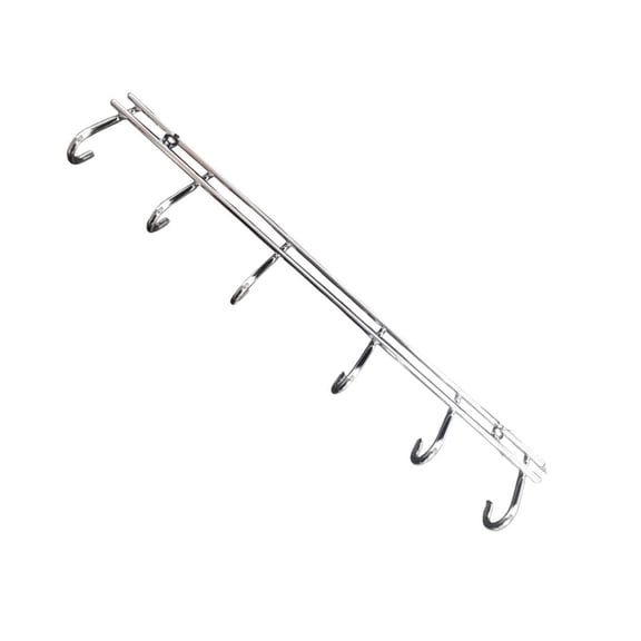 Lifespace Grill Utility Rack - 6 Hooks - Chrome Plated Mild Steel