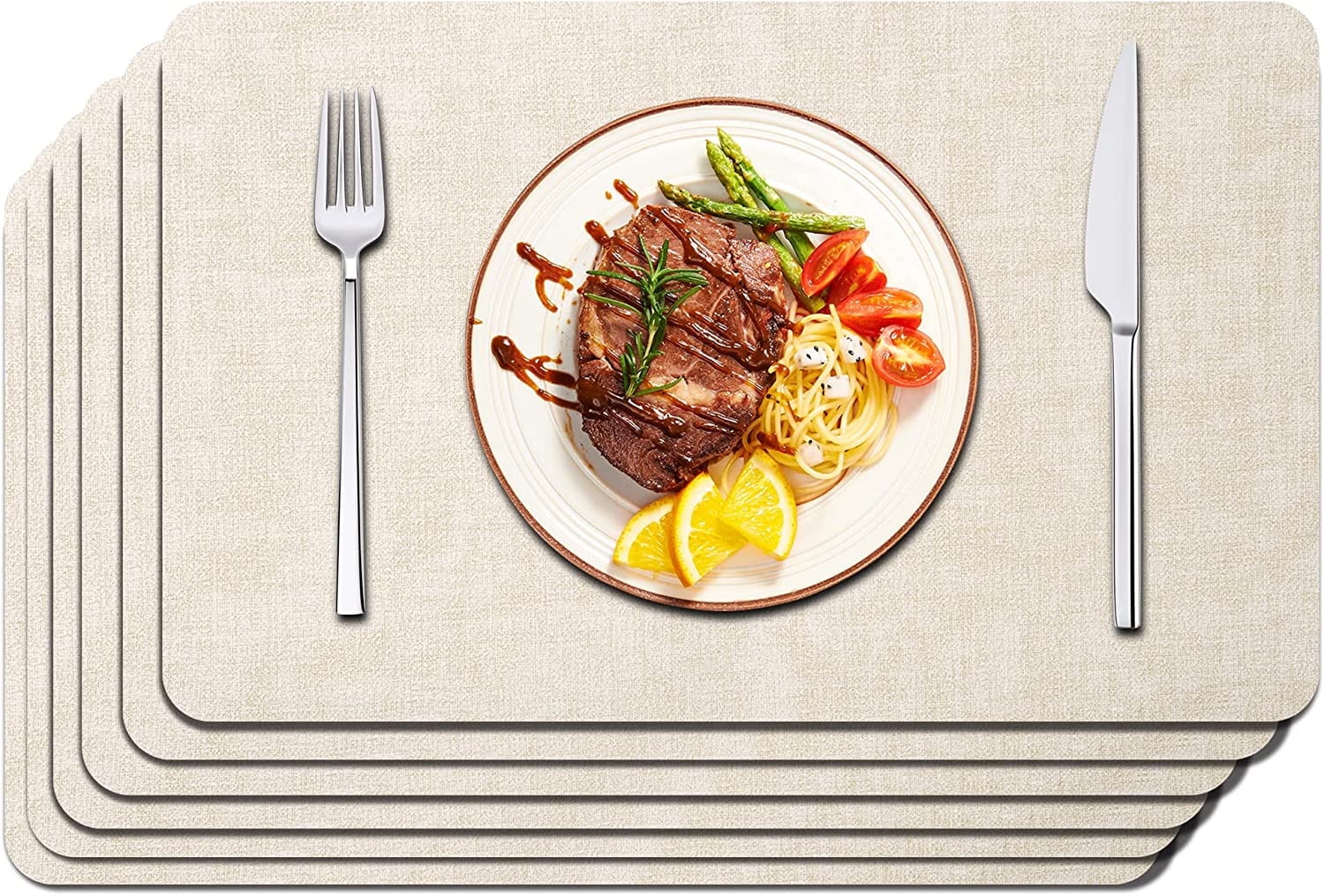 Lifestance Faux Leather Placemats Set of 6