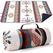 Lifestance Outdoor Picnic Blankets Extra Large in Seattle Design, 79" x 79" Waterproof Sandproof Foldable Compact Beach Blanket for Grass Park Mat