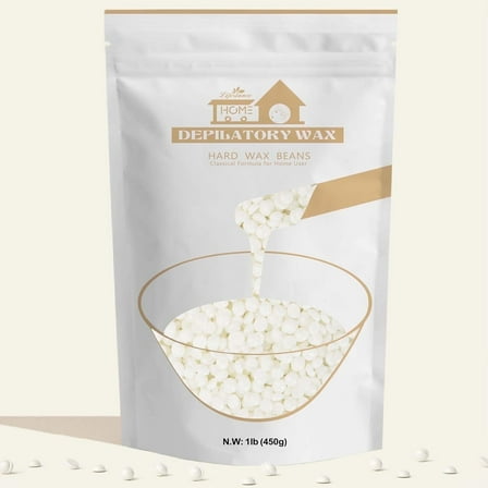 Lifestance Pearl White Wax Beads, 1lb Unscented Hard Wax Beans for Coarse Hair Removal on Face, Eyebrow, Brazilian Bikini, Sensitive Skin at Home