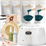 Lifestance Hair Removal Waxing Kit for Women & Men, at Home Use Digital Wax Warmer 4 Bags Brazilian Hard Wax Beads for Sensitive Skin,Full Body, Face