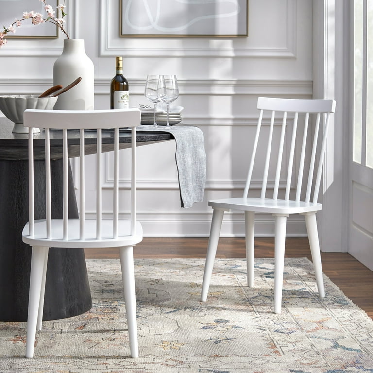 White timber dining chairs discount
