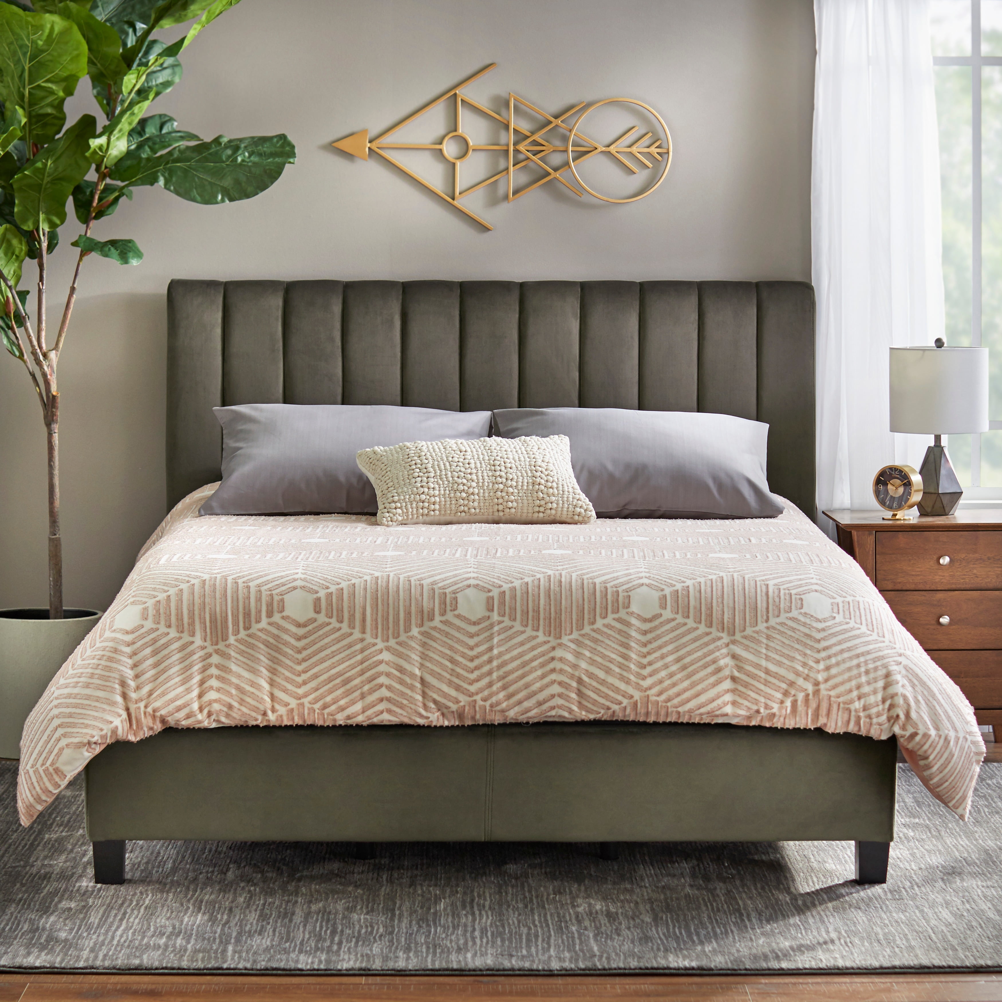 Lifestorey teagan queen channel upholstered bed discount