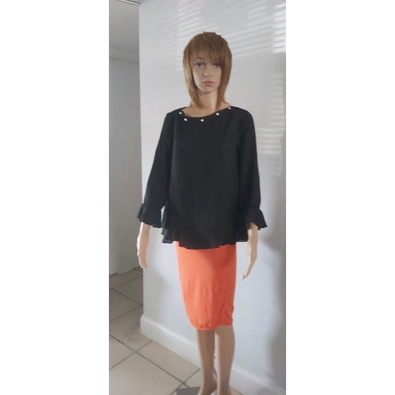 Lifestyle Attitude Blouse Women´s Size S Black Pearl Neck