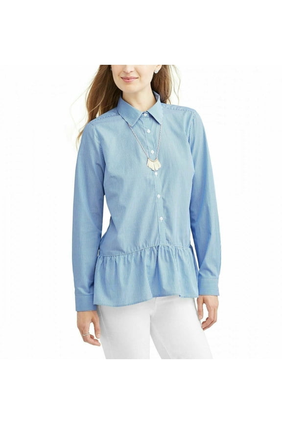 Lifestyle Attitude Peplum Shirt Women's Size XL Stripe