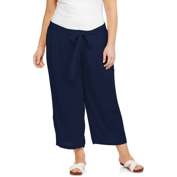 Lifestyle Attitude Women's Plus Fashion Belted Crop Pant - Walmart.com