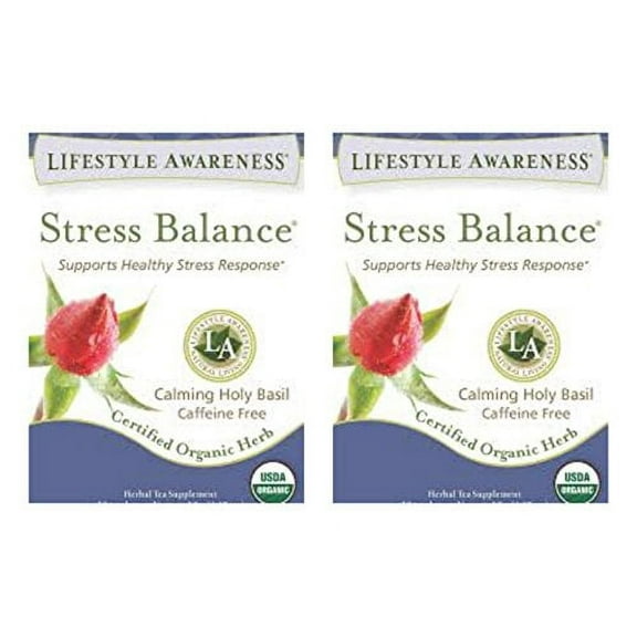 Lifestyle Awareness Stress Balance Herbal Tea - Rose Petal - Case of 6 - 20 Bags