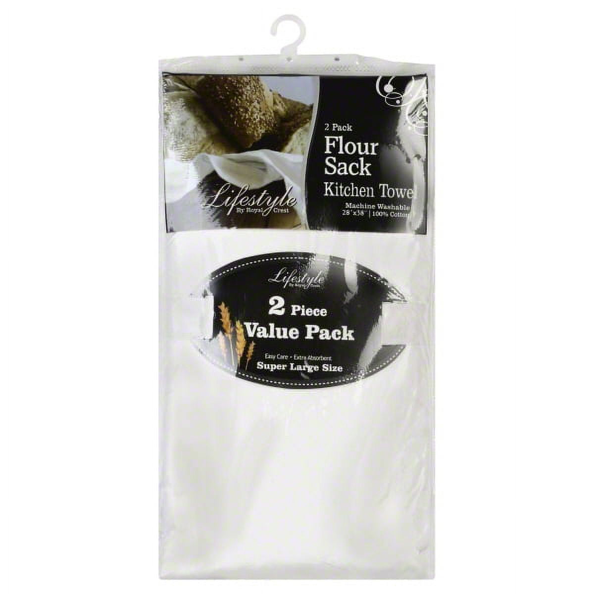 Lifestyle By Royal Crest Flour Sack Kitchen Towel Solid White