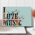 thumbnail image 1 of Lifestyle Cutting Board, I Love Music Phrase in Grunge Effects and Birds Flying Soul Freedom Illustration, Decorative Tempered Glass Cutting and Serving Board, Large Size, Multicolor, by Ambesonne, 1 of 1