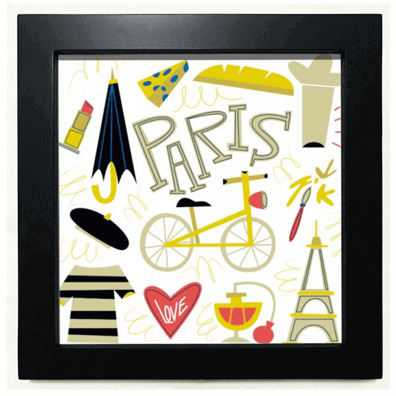Lifestyle France Mark Landmark Paris Black Square Frame Picture Wall Tabletop