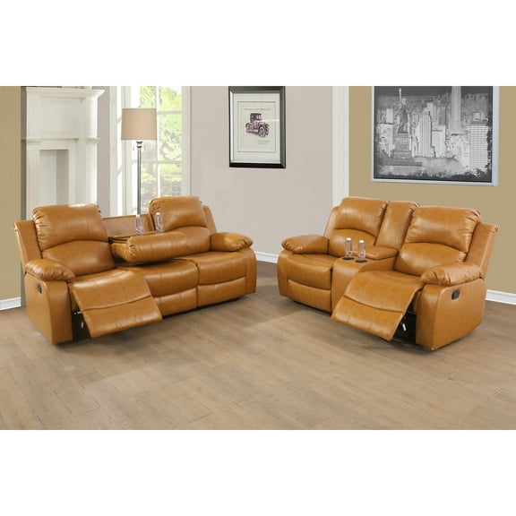 Lifestyle Furniture 2 Piece Modern Microfiber Reclining Living Room Set Brown