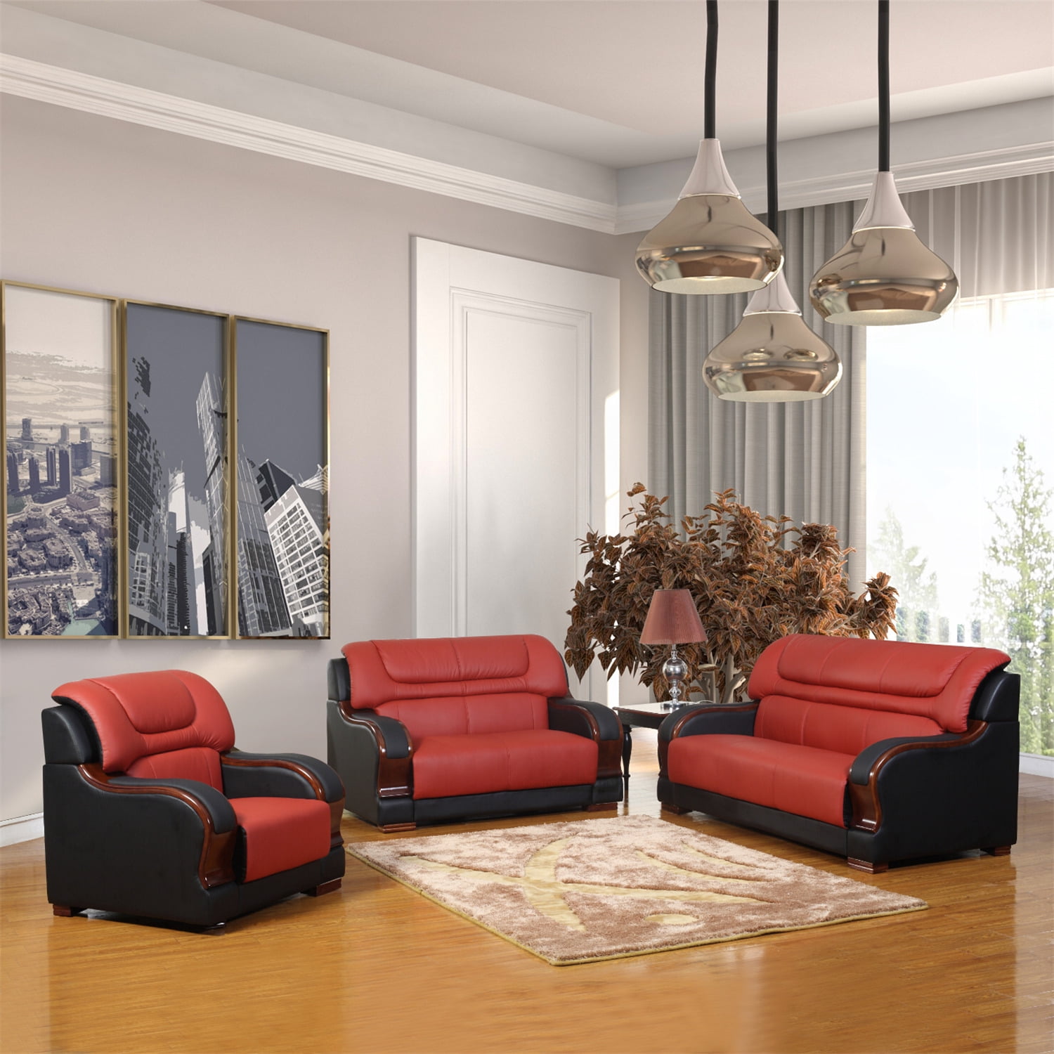 【01NAVY】LIFE STYLE TAILOR Holiday &amp; Brown タイ3 Lifestyle Furniture 3-Piece Living Room Reclining Loveseat Set in