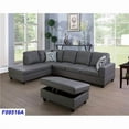 thumbnail image 1 of Lifestyle Furniture  3 Piece Left Facing Sectional Sofa Set with Ottoman, Faux Leather - Dark Grey, 1 of 1