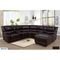 thumbnail image 1 of Lifestyle Furniture Bonded Leather Recliner Sectional Sofa Set with Push Back Chaise, Brown, 1 of 1
