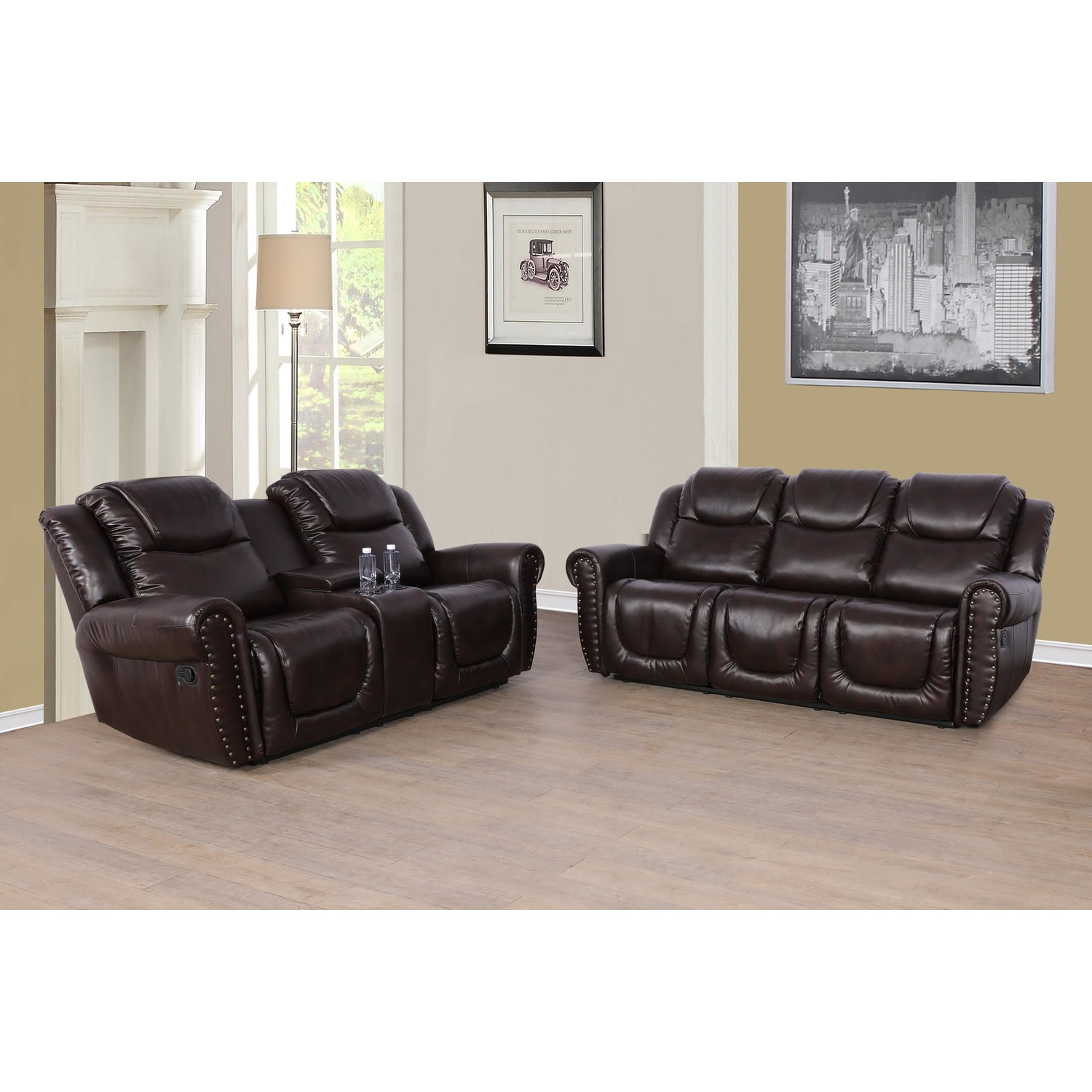 Lifestyle Furniture Breathing Leather Sectional sofa set with sofa ...