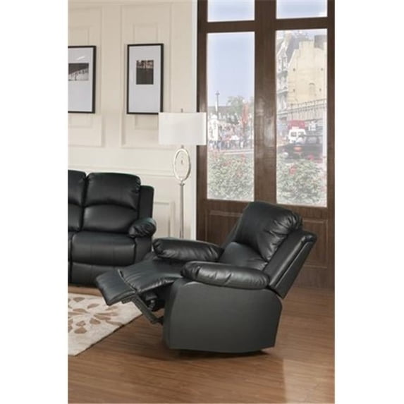 Lifestyle Furniture LGS2890B-C Utica Reclining Chair, Black - 40 x 38.5 x 37 in.