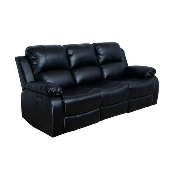 Lifestyle Furniture LGS2900B-S Odessa Reclining Sofa- Black - 40 x 82 x 37 in.