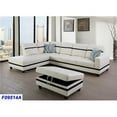 thumbnail image 1 of Lifestyle Furniture LSF09514A 3 Piece Left Facing Sectional Sofa Set with Ottoman, Faux Leather - White & Black, 1 of 2