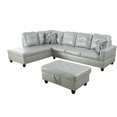 thumbnail image 1 of Lifestyle Furniture Lemonda Left-Facing Sectional & Ottoman in Silver/Green, 1 of 2