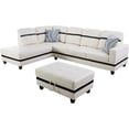 thumbnail image 1 of Lifestyle Furniture Lemonda Left-Facing Sectional & Ottoman in White/Black, 1 of 2