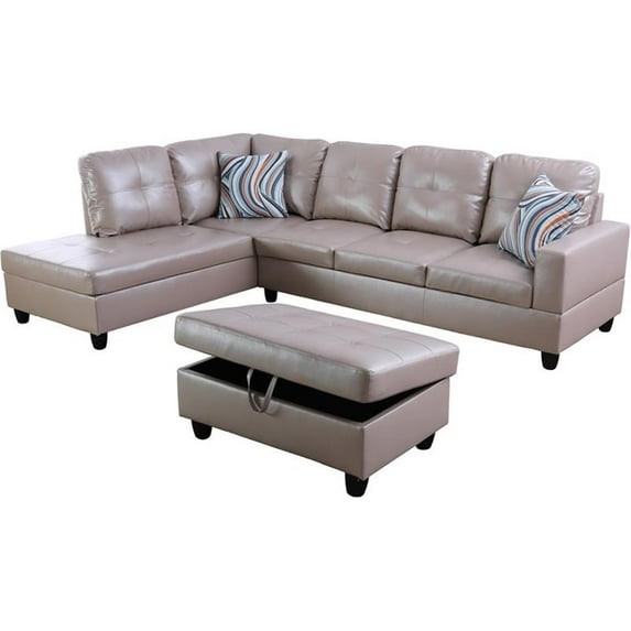 Lifestyle Furniture Lemonda Left-Facing Sectional & Ottoman