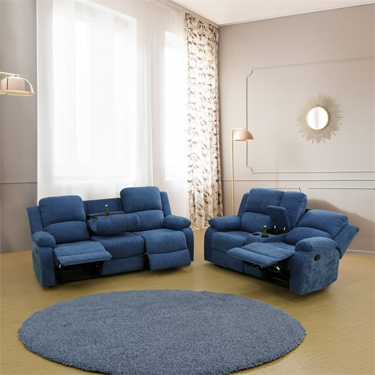 Microfiber reclining sofa discount and loveseat sets