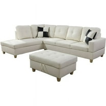 Lifestyle Furniture Scott Left-Facing Sectional & Ottoman in Off White