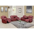 thumbnail image 1 of Lifestyle Furniture Sectional Recliner Sofa Set Faux Leather 3 PCS Motion Sofa Loveseat Recliner Couch Manual Reclining Chair with Drop Down Table & Central Console for Living Room (Red), 1 of 1