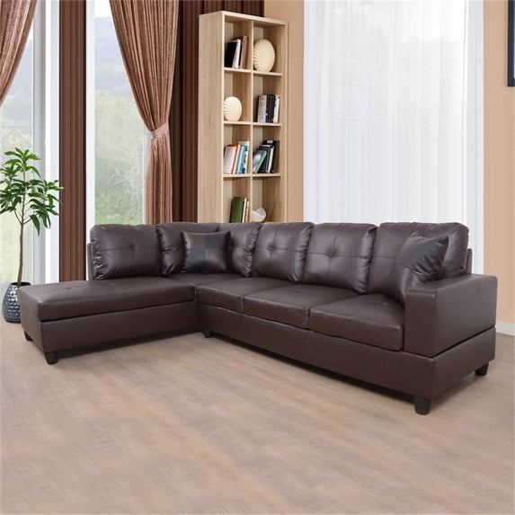 Lifestyle Furniture Smith Left-Facing Sectional Sofa Set in Chocolate/Brown