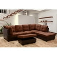 thumbnail image 1 of Lifestyle Furniture Solid Print Microfiber and faux leather Right Hand Facing Comfortable Sectional Sofa with Ottoman, Brown, 1 of 1