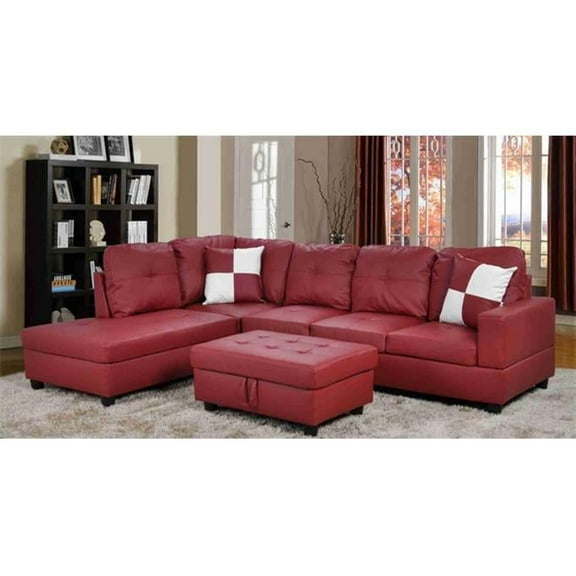 Lifestyle Furniture Urbania Left Hand Facing Sectional Sofa - Red