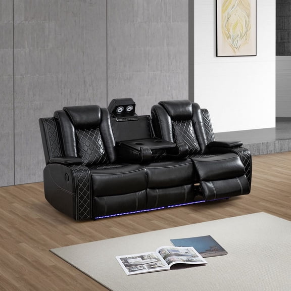 Lifestyle Furnitures  Max Power Recliner Living Room Sofa with LED for Living Room, Dormitory, Guest House, Playroom, Airbnb,Apartment