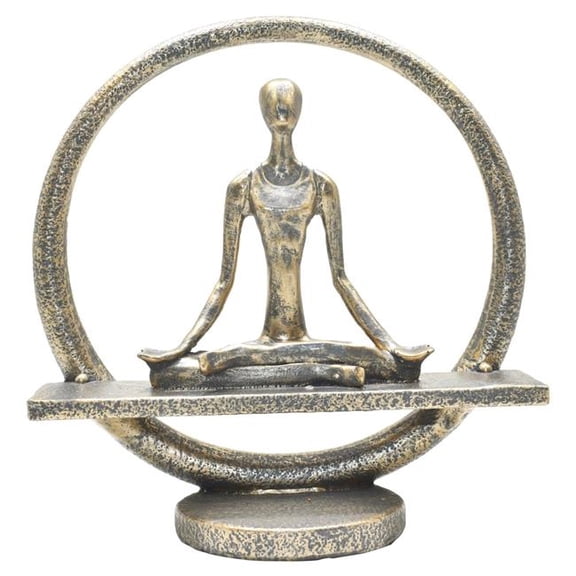 Lifestyle Group Distribution inc 676685055279 Adam & Friends Home Decor Yoga Meditation Circle Sculpture | 1-Piece | Pewter