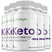 Lifestyle Keto - Ketogenic Weight Loss - Energy & Focus Boosting Dietary Supplements for Weight Management & Metabolism - Advanced Fat Burn Raspberry Ketones Pills - 300 Capsules 5 Pack