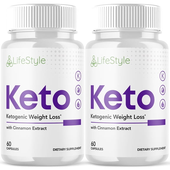 Lifestyle Keto - Ketogenic Weight Loss - Energy & Focus Boosting Dietary Supplements for Weight Management & Metabolism - Advanced Fat Burn Raspberry Ketones Pills - 120 Capsules (2 Pack)