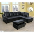 thumbnail image 1 of Lifestyle LS7301B Right Facing Sectional Sofa Set - Faux Leather, Black - 3 Piece, 1 of 1