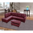 thumbnail image 1 of Lifestyle  Left Facing Sectional Sofa Set - Faux Leather, Red - 3 Piece, 1 of 1