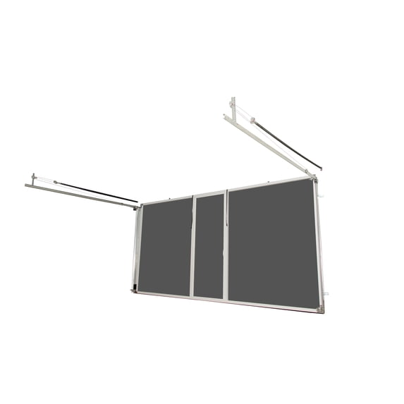 Lifestyle Screens Garage Door Screen; 9’ W x 7' H; White Frame; White 17x20 PVC-coated Polyester Fabric; with Passage Door