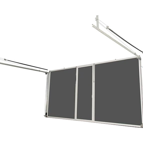 Lifestyle Screens Garage Door Screen; 10’ W x 7' H; White Frame; White 17x20 PVC-coated Polyester Fabric; No Passage Door
