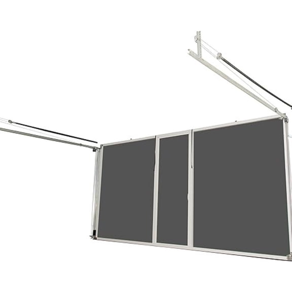 Lifestyle Screens Garage Door Screen; 12 W x 10' H; White Frame; Black 17x20 PVC-coated Polyester Fabric; with Passage Door