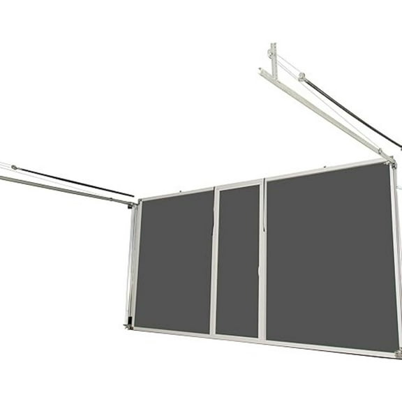 Lifestyle Screens Garage Door Screen; 12’ W x 10' H; White Frame; Charcoal 18x14 Fiberglass Mesh; with Passage Door