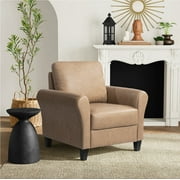 Lifestyle Solutions Alexa Club Chair, Brown Faux Leather
