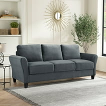Lifestyle Solutions Alexa Sofa with Curved Arms, Gray Fabric