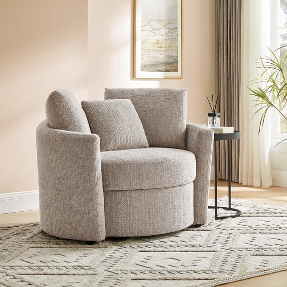 Lifestyle Solutions Bryson Modern Storage Chair, Taupe Chenille Fabric